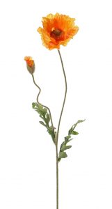 Papaver kunstbloem in oranje