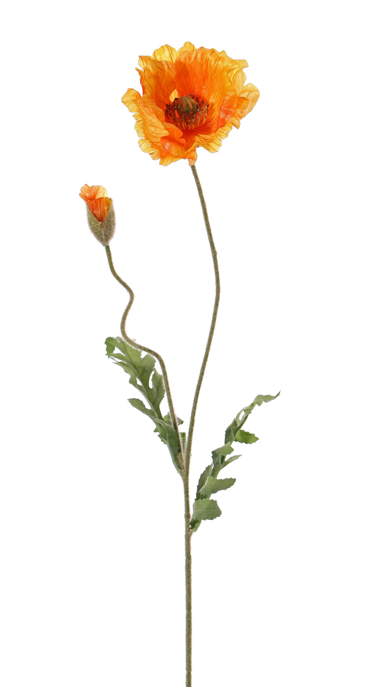 Papaver kunstbloem in oranje