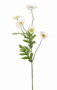 Papaver witte kleine kunstbloem