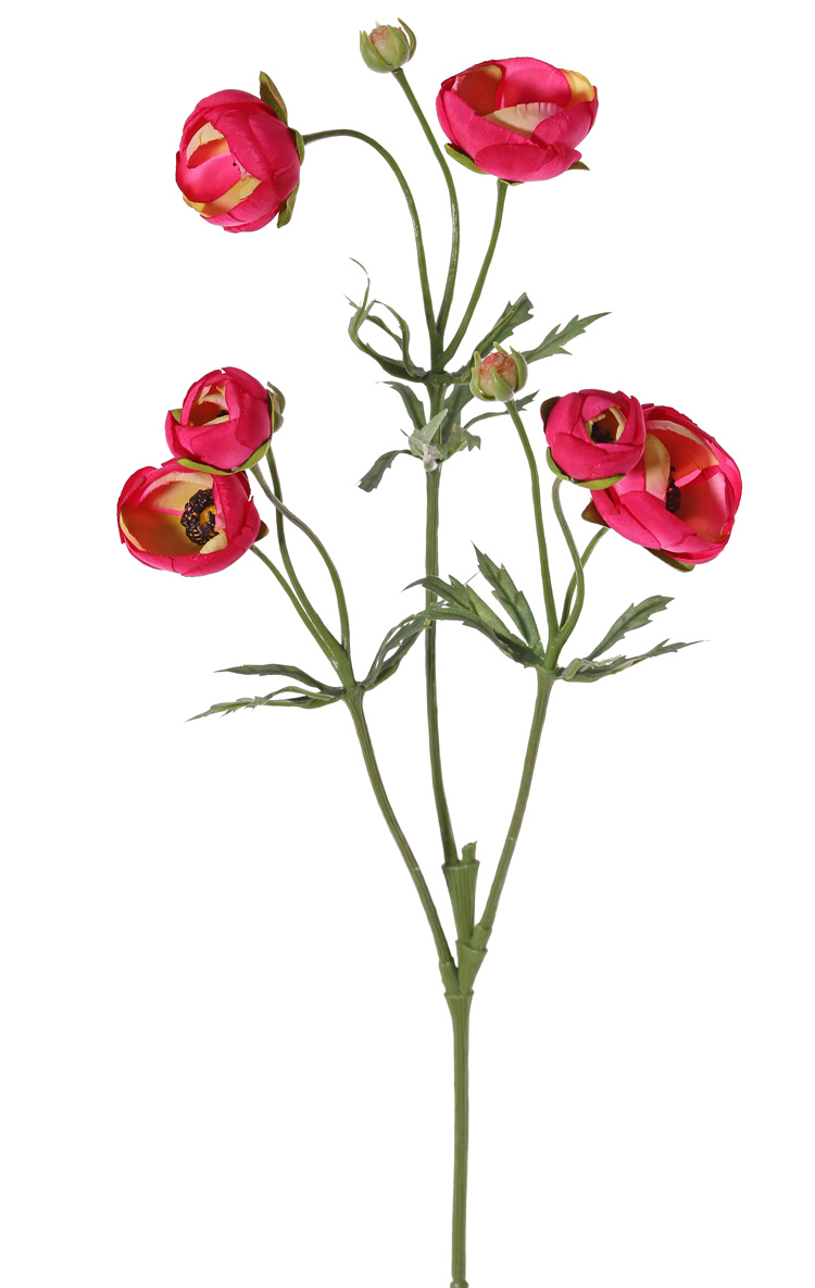 Ranonkel kunstbloem in rood geel