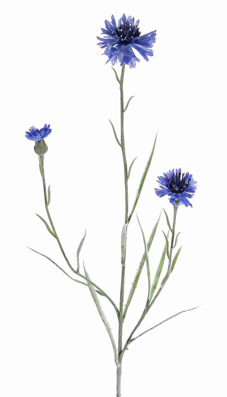 Korenbloem kunstbloem in blauw.