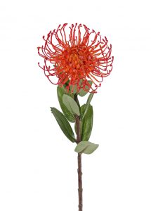 fel oranje speldenkussen kunstbloem