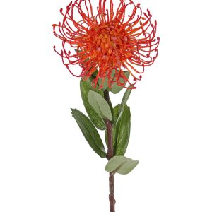 fel oranje speldenkussen kunstbloem