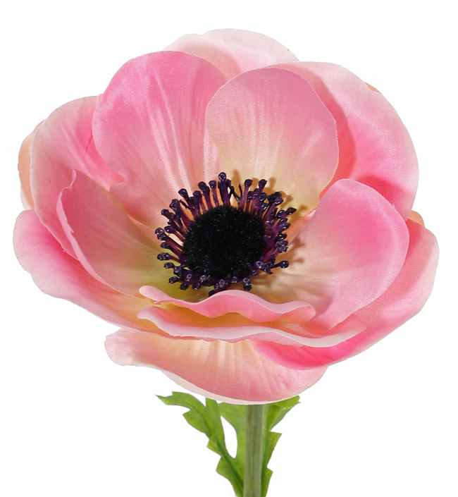 Roze anemoon kunstbloem. - Afbeelding 2