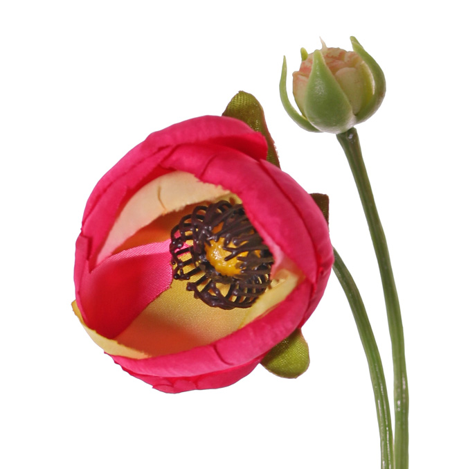 Ranonkel kunstbloem in rood geel
