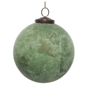 Grote kerstbal groen/goud geoxideerd