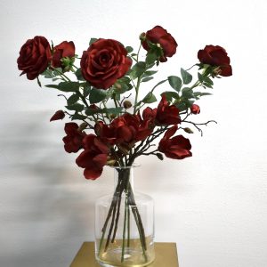 Luxe,zijdebloemen,kunstboeket,rode,rozen,