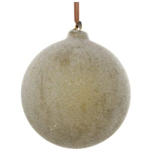 Kerstbal groen met glinster