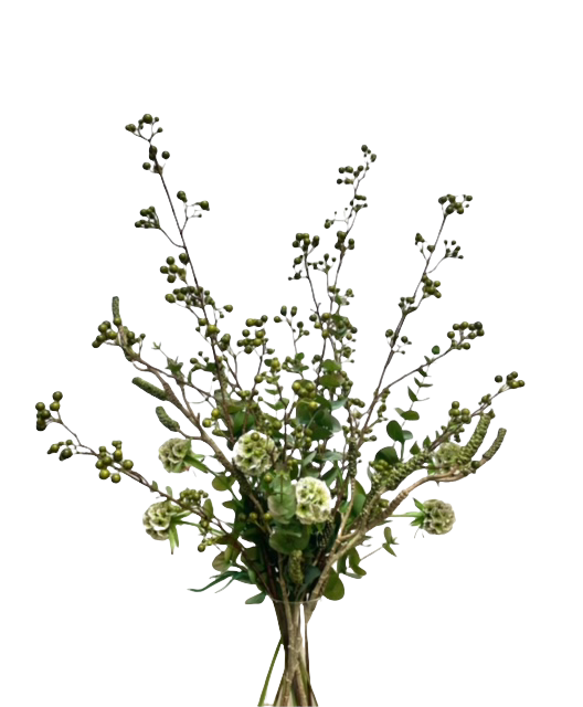 Groen kunstbloemen boeket met eucalyptus