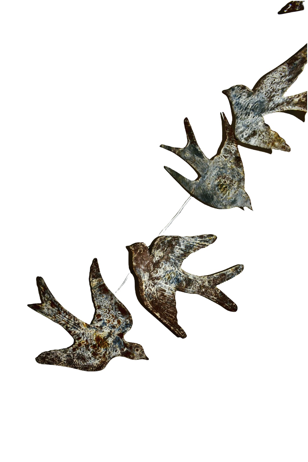 Wandobjecten--vogelguirlande-metaal