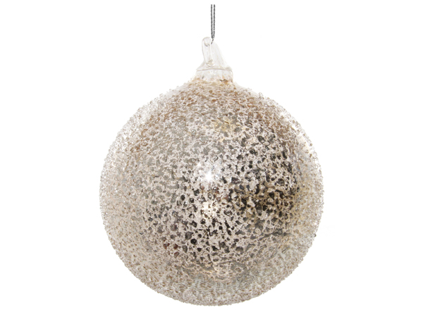 Antiek zilver/goud kerstbal