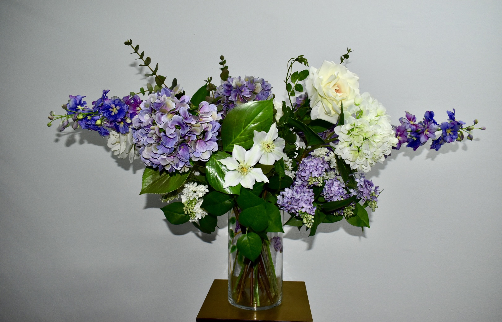 Topkwaliteit paars/wit-xl-kunstboeket-zijdebloemen-