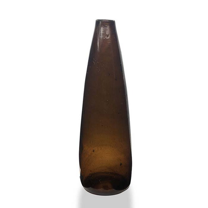 Handgemaakte Maison Zoe olijf kleurige vaas gerecycled glas