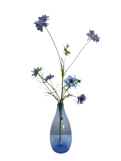 Blauwe vaas van gerecycled glas