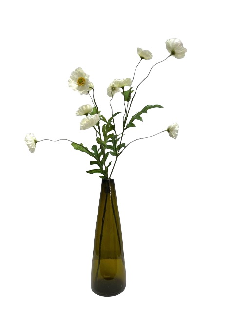 Handgemaakte Maison Zoe vaas olijf gerecycled glas