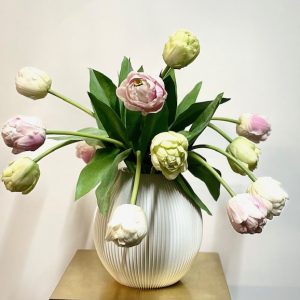 Pastel tulpen kunstbloemen boeket i