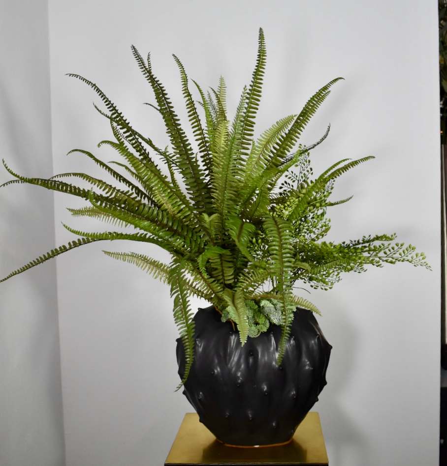 Cactusvaas met kunst varen