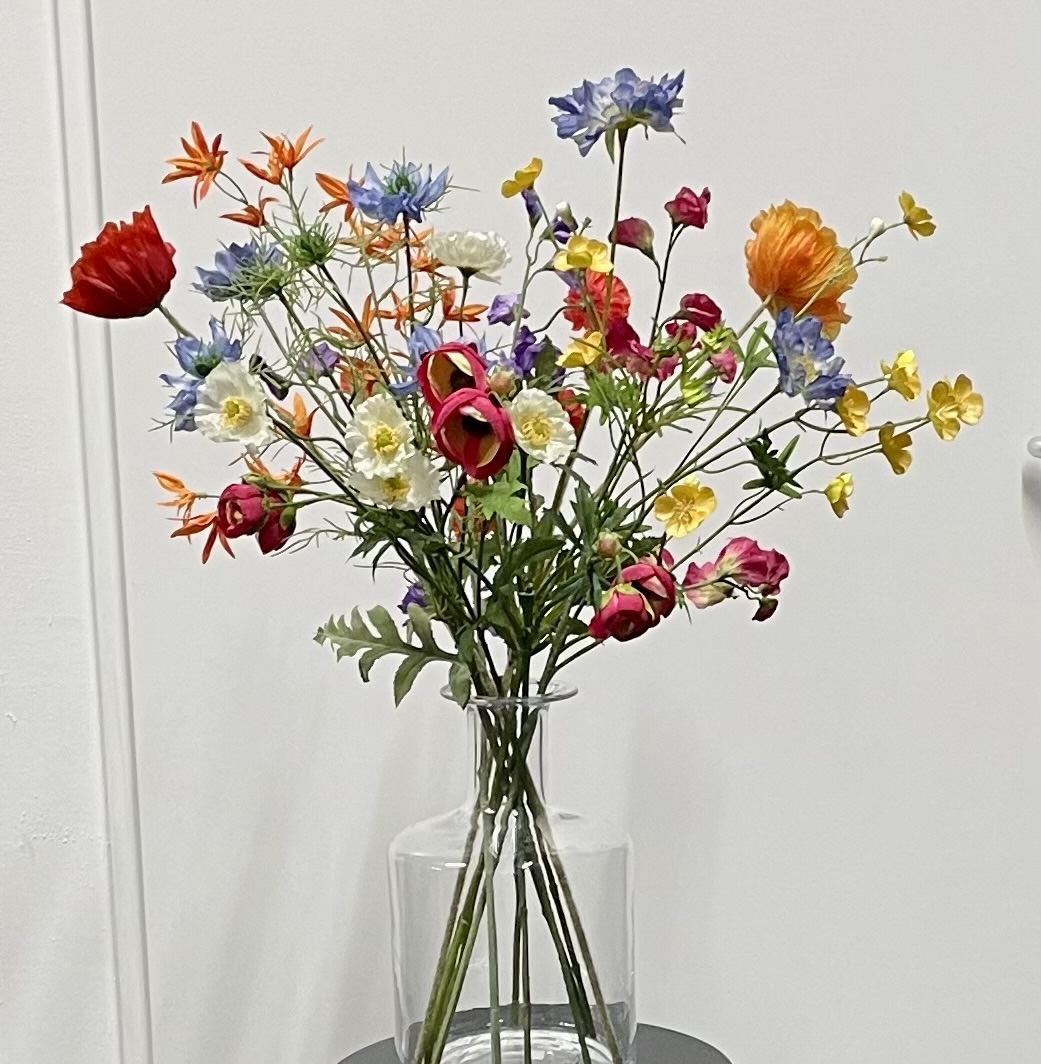 Fleurig veldboeket kunstbloemen